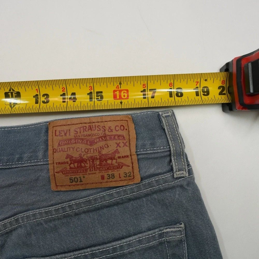 Levi's 501 Jeans Mens 38x32 (36X29) Straight Leg Button‎ Fly Classic Denim Pants